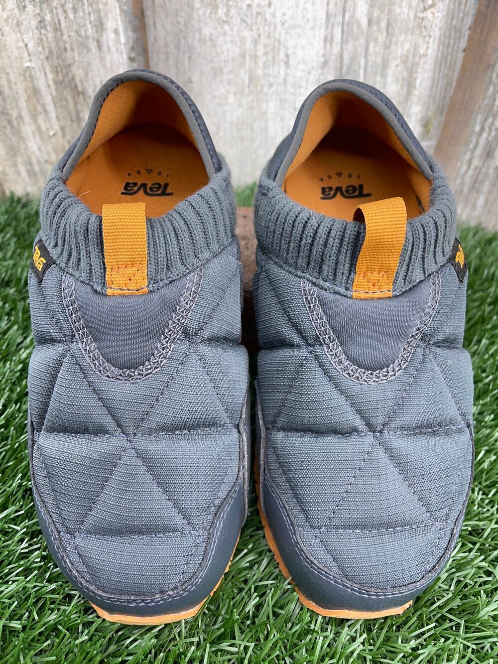 Teva ReEmber Slip-on Shoes Collapsible Back Gray Orange Kids Youth 4 EU35